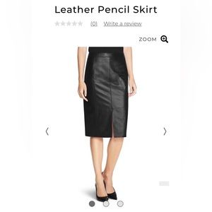White House Black Market Black Leather Skirt size 10 NWOT